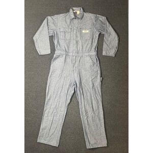 Big Mac Coveralls Blue Herringbone Mens 44x33 Workwear Jumpsuit Utility Cotton